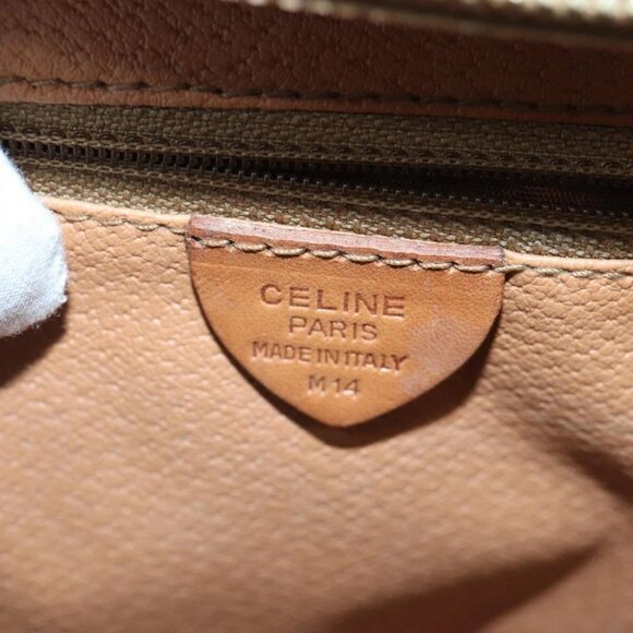 CELINE Macadam Canvas Hand Bag PVC Leather Brown Gold - Picture 15 of 16